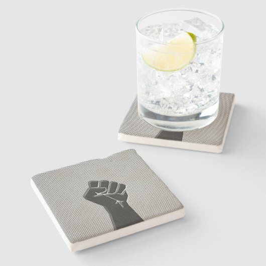 Solidariteit eerste koolstofvezeldecor stijl stenen onderzetter (Zijkant)