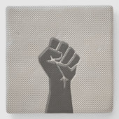 Solidariteit eerste koolstofvezeldecor stijl stenen onderzetter (Voorkant)