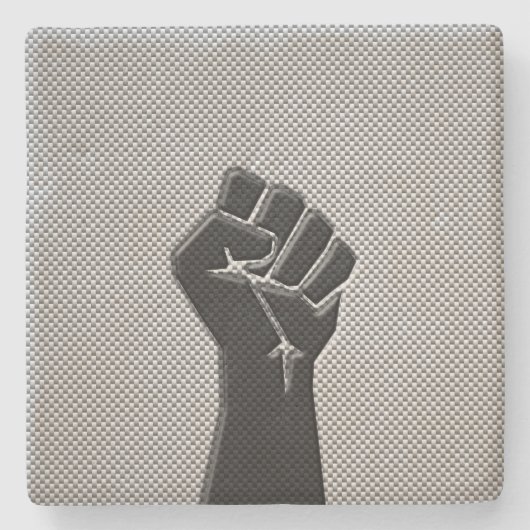 Solidariteit eerste koolstofvezeldecor stijl stenen onderzetter (Voorkant)