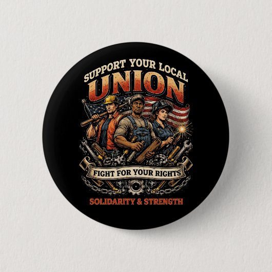 Solidariteit en Kracht Ronde Button 5,7 Cm (Voorkant)