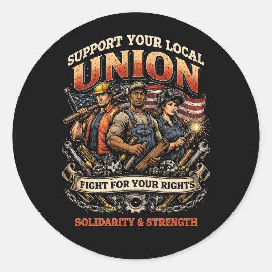Solidariteit en Kracht Ronde Sticker (Voorkant)