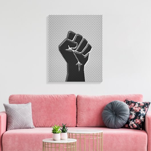 Solidariteit in de afdrukopstijl van koolstofvezel canvas afdruk (Insitu (Woonkamer))