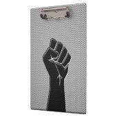 Solidariteit in de afdrukopstijl van koolstofvezel klembord (Links)