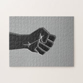 Solidariteit in de afdrukopstijl van koolstofvezel legpuzzel (Horizontaal)