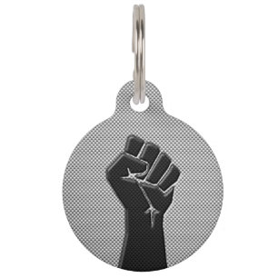 Solidariteit in het koolstofvezeldecor huisdierpenning