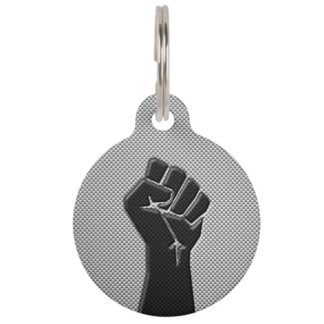 Solidariteit in het koolstofvezeldecor huisdierpenning (Voorkant)