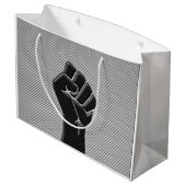 Solidariteit in het koolstofvezeldecor large cadeautasje (Achterkant Gekanteld)