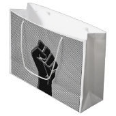 Solidariteit in het koolstofvezeldecor large cadeautasje (Voorkant Gekanteld)