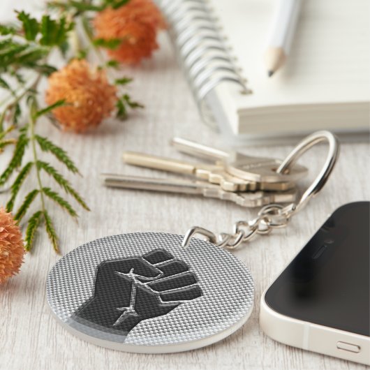 Solidariteit in het koolstofvezeldecor sleutelhanger (Voorkant Rechts)