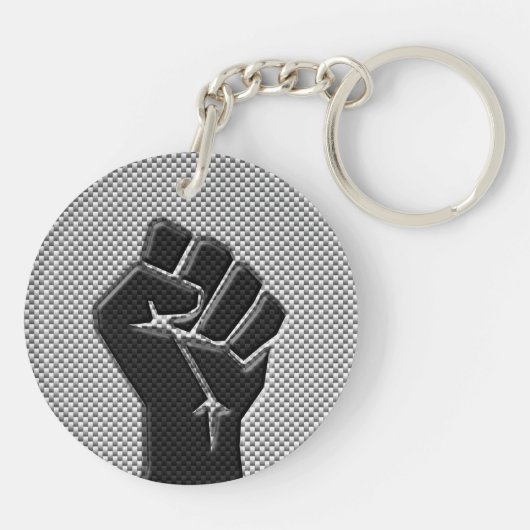 Solidariteit in het koolstofvezeldecor sleutelhanger (Achterkant)