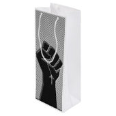 Solidariteit in het koolstofvezeldecor wijn cadeautas (Achterkant Gekanteld)