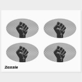 Solidariteit in koolstofvezelstijl ovale sticker (Vel)