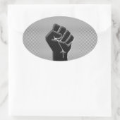 Solidariteit in koolstofvezelstijl ovale sticker (Tas)