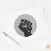 Solidariteit in koolstofvezelstijl ronde sticker (Envelop)