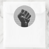 Solidariteit in koolstofvezelstijl ronde sticker (Tas)