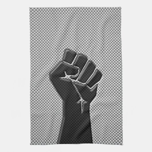 Solidariteit in koolstofvezelstijl theedoek (Verticaal)