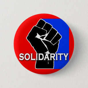 SOLIDARITEIT in rood, wit, blauw en zwart Ronde Button 5,7 Cm