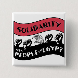Solidariteit met het Egyptische volk Vierkante Button 5,1 Cm