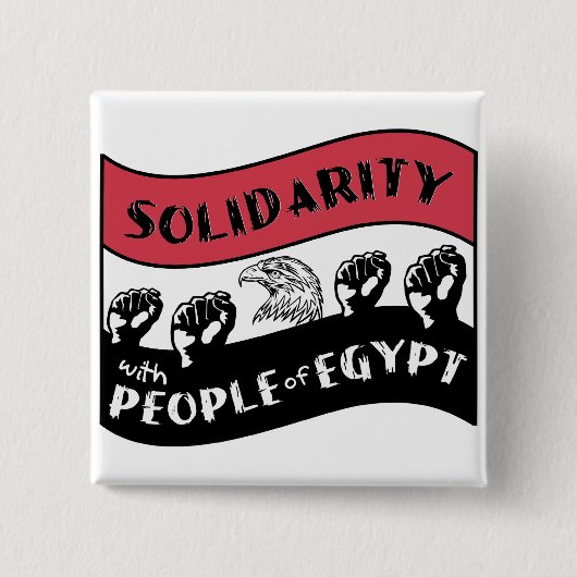 Solidariteit met het Egyptische volk Vierkante Button 5,1 Cm (Voorkant)