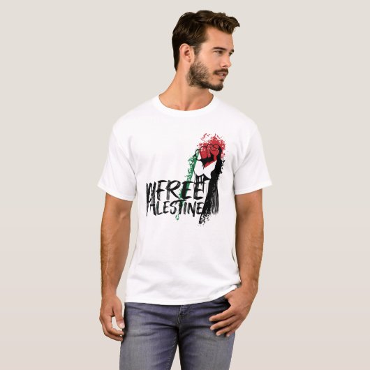 Solidariteit met Palestijnse vlag T-shirt (Voorkant volledig)