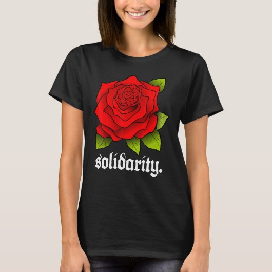 Solidariteit Roos - Solidariteit Red Rose Schattig T-shirt (Voorkant)