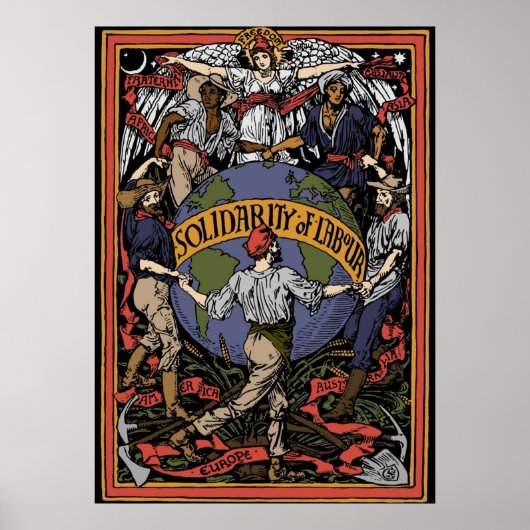 Solidariteit van arbeid in de kleuren Walter Crane Poster (Voorkant)