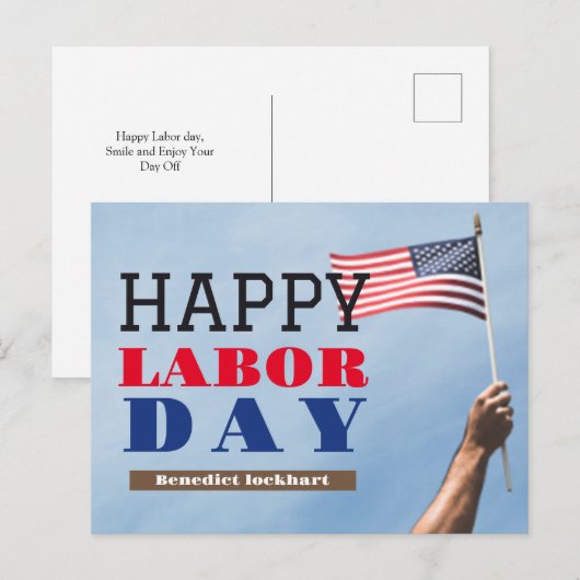 Solidariteit Werknemer Eenheid Dag Arbeid Rood Wit Briefkaart (Voorkant / Achterkant)