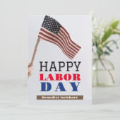 Solidariteit Werknemer Eenheid Dag Arbeid Rood Wit Feestdagenkaart (Staand voorkant)