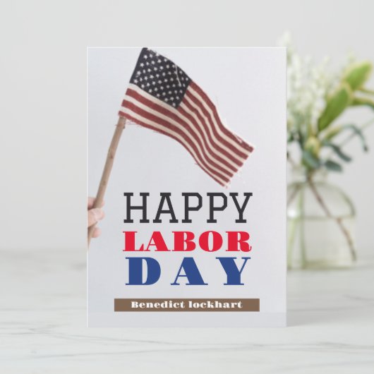 Solidariteit Werknemer Eenheid Dag Arbeid Rood Wit Feestdagenkaart (Staand voorkant)