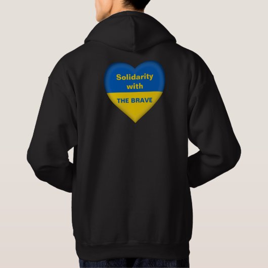 Solidariteitshart van de Oekraïense vlag Hoodie (Achterkant)