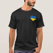 Solidariteitshart van de Oekraïense vlag T-shirt (Voorkant)