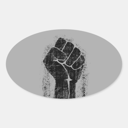 Solidariteitsste gekrompen stijl ovale sticker (Voorkant)