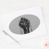 Solidariteitsste gekrompen stijl ovale sticker (Envelop)