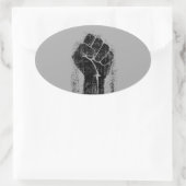 Solidariteitsste gekrompen stijl ovale sticker (Tas)