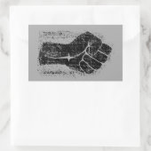 Solidariteitsste gekrompen stijl rechthoekige sticker (Tas)