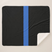 Solidariteitssymbool van de Thin Blue Line Vlag va Sherpa Deken (Voorkant (horizontaal))