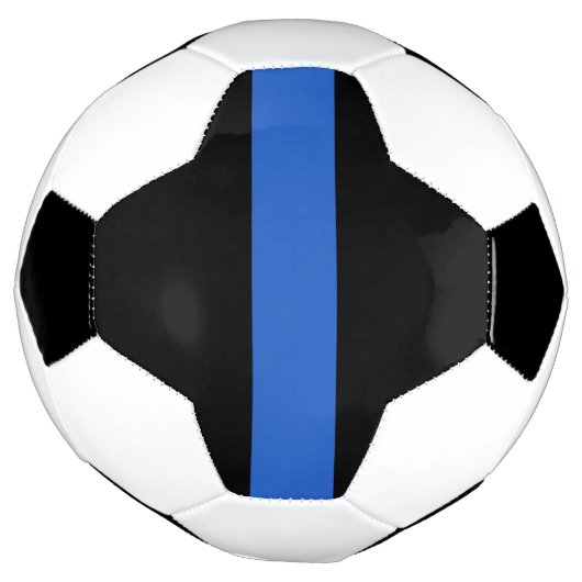 Solidariteitssymbool van de Thin Blue Line Vlag va Voetbal (Gedraaid)