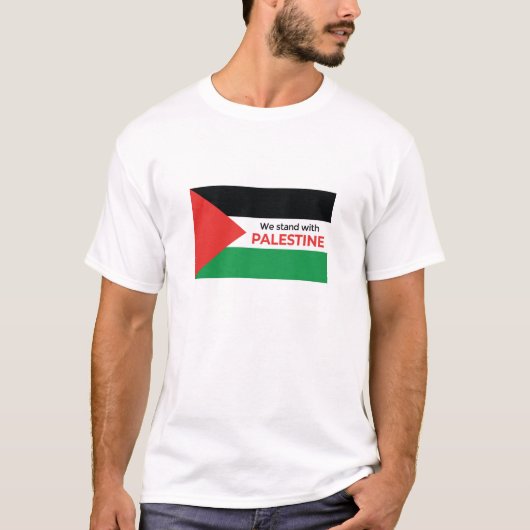Solidariteitsverklaring: Palestijnse vlag - basis T-shirt (Voorkant)