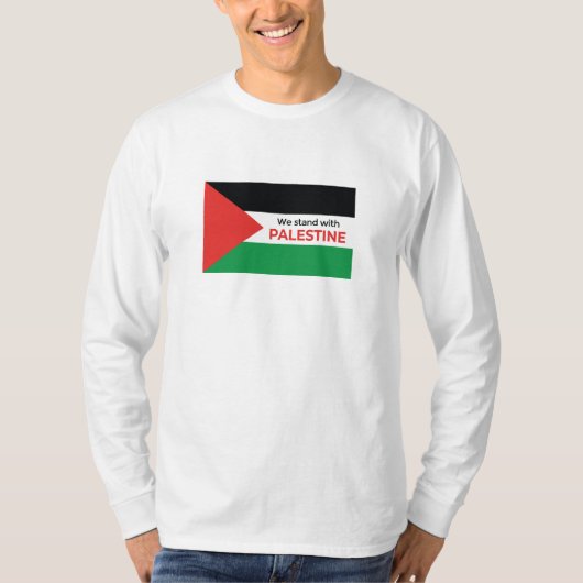 Solidariteitsverklaring: Palestijnse vlag met lang T-shirt (Voorkant)