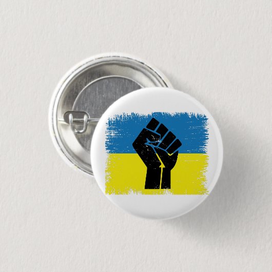 SOLIDARITEITSVISSEN IN OEKRANIË RONDE BUTTON 3,2 CM (Voorkant /achterkant)