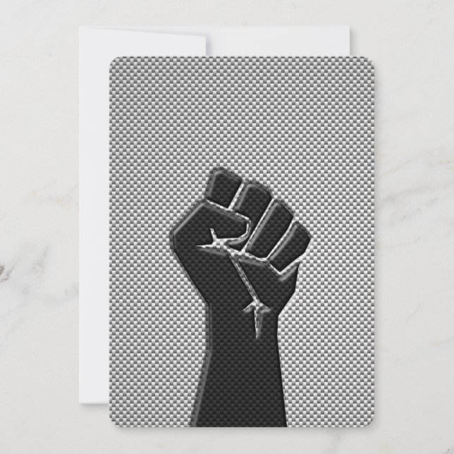 Solidariteitsvuist in koolstofvezelprintstijl (Voorkant)