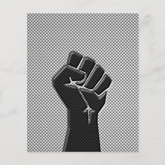 Solidariteitsvuist in koolstofvezelprintstijl flyer (Voorkant)