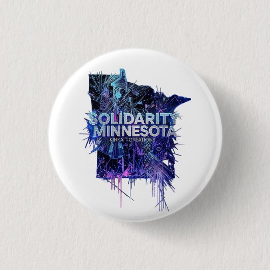 Solidarity Minnesota Ronde Button 3,2 Cm (Voorkant)