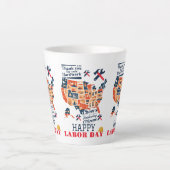 Solidarity Worker Unity Labor Day - Amerikaanse vl Latte Mok (Voorkant)