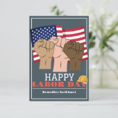 Solidarity Worker Unity Labor Day met Amerikaanse  Bedankkaart (Staand voorkant)