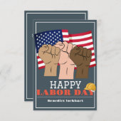 Solidarity Worker Unity Labor Day met Amerikaanse  Bedankkaart (Voorkant / Achterkant)