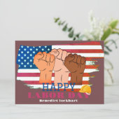 Solidarity Worker Unity Labor Day met Amerikaanse  Bedankkaart (Staand voorkant)