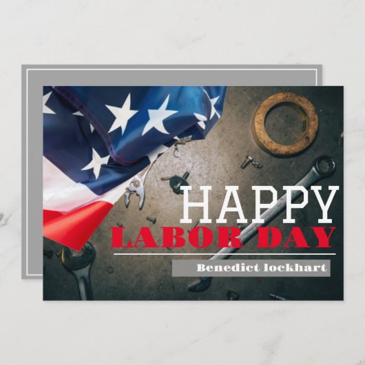 Solidarity Worker Unity Labor Day met Amerikaanse Bedankkaart (Voorkant / Achterkant)