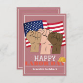 Solidarity Worker Unity Labor Day met Amerikaanse  Bedankkaart (Voorkant / Achterkant)