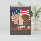 Solidarity Worker Unity Labor Day met Amerikaanse  Bedankkaart (Staand voorkant)